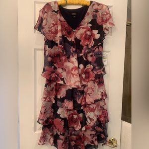 Cocktail dress.  Flouncy layers. Ignite Evening Brand.  Size 14. $109